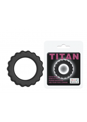 Эрекционное кольцо "TITAN", черное, 4.2 см